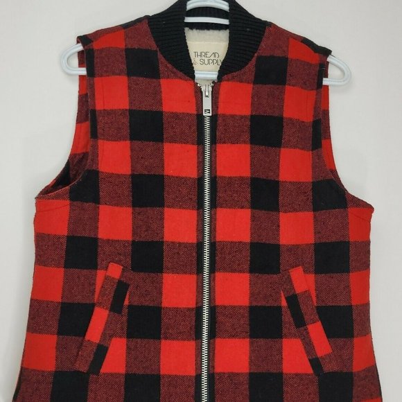 Thread Supply Buffalo Plaid Vest- Small - Picture 1 of 4